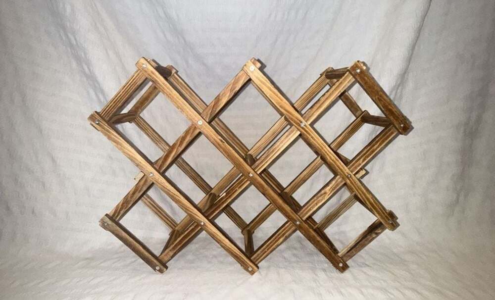 Ferfil Wine Rack, Wood Storage Racks Countertop, 10 Bottle Wooden Brown